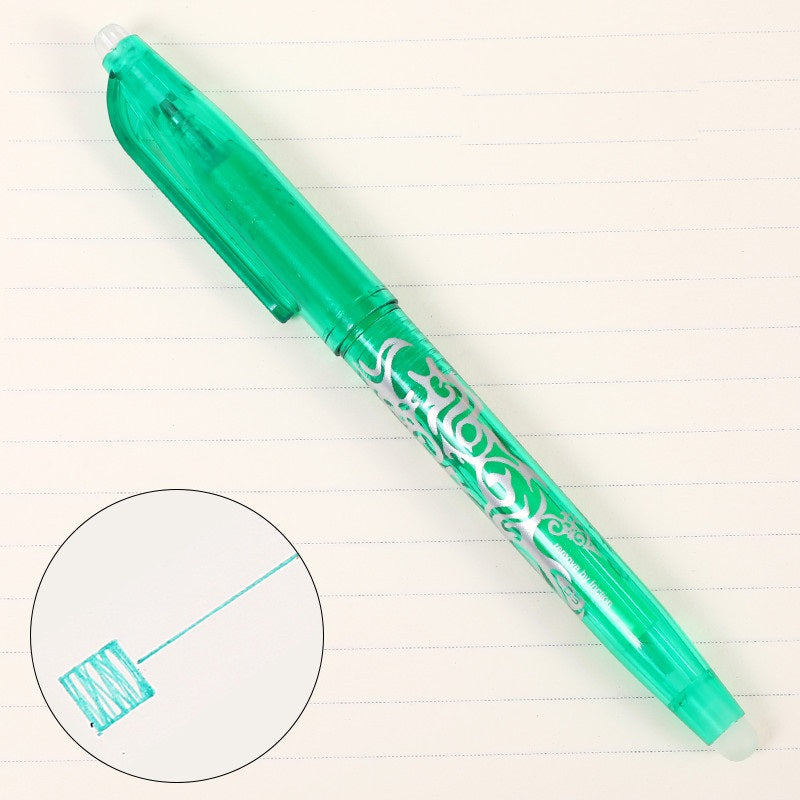 Sassy in our 40s 0.5mm Ballpoint Pens, showcasing the clear barrels and ink levels of the 8 different colors.