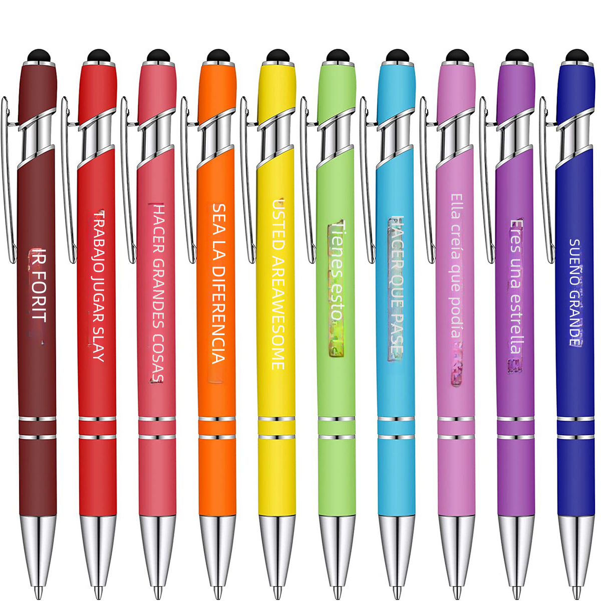 A hand holding a Sassy in our 40s Funny Pen Set metal ballpoint pen, demonstrating comfortable grip.