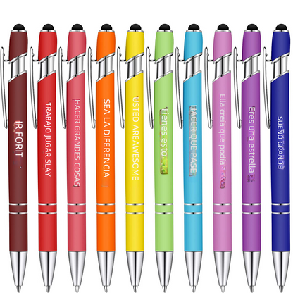 A hand holding a Sassy in our 40s Funny Pen Set metal ballpoint pen, demonstrating comfortable grip.