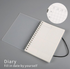 Detail shot of the frosted texture on the Sassy in our 40s Transparent Frosted Notebook cover, showing its unique semi-transp