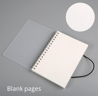 Sassy in our 40s coil bound notebook held in hand, demonstrating its comfortable size and portability for everyday student su
